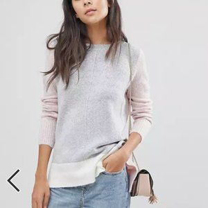 ASOS Side Split Step Hem Color Block Sweater